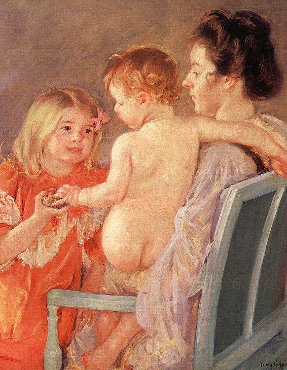 Mary Cassatt Sara Handing a Toy to the Baby